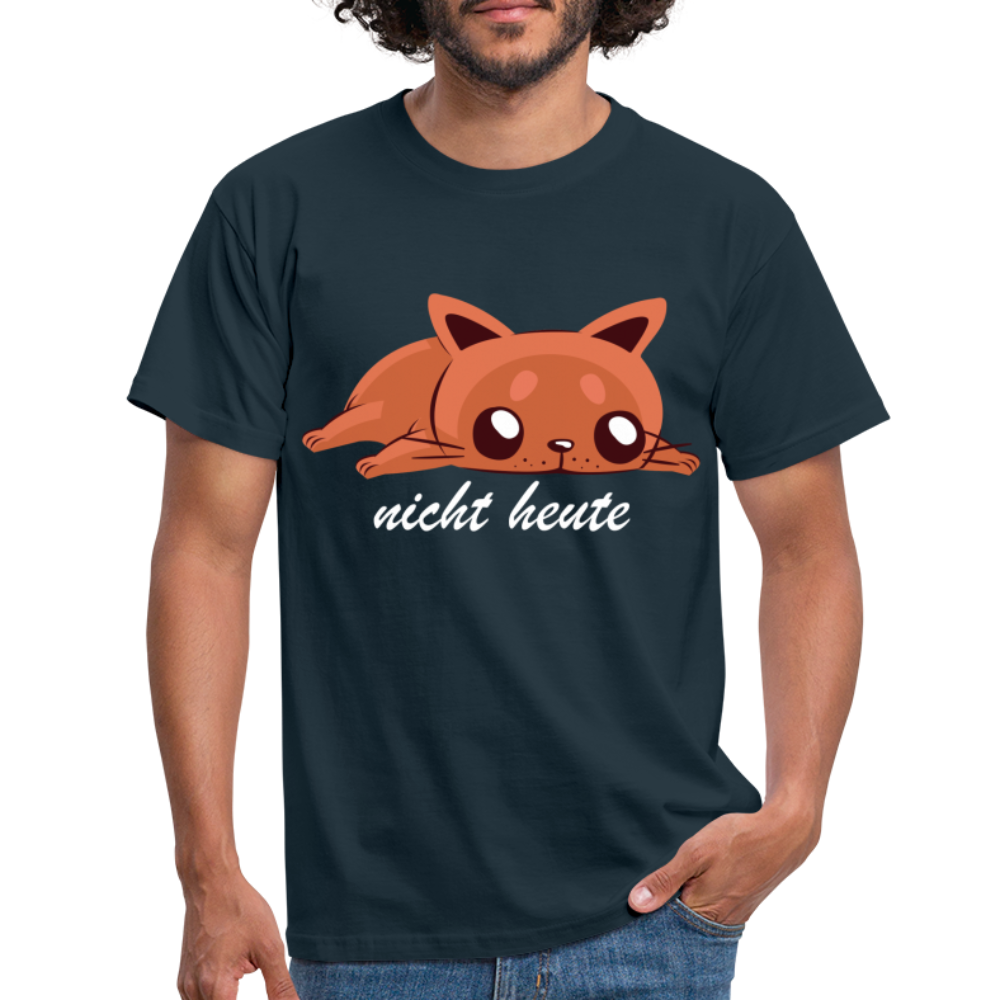 Faule Katze Shirt Nicht Heute Lustiges Fun T-Shirt - Navy