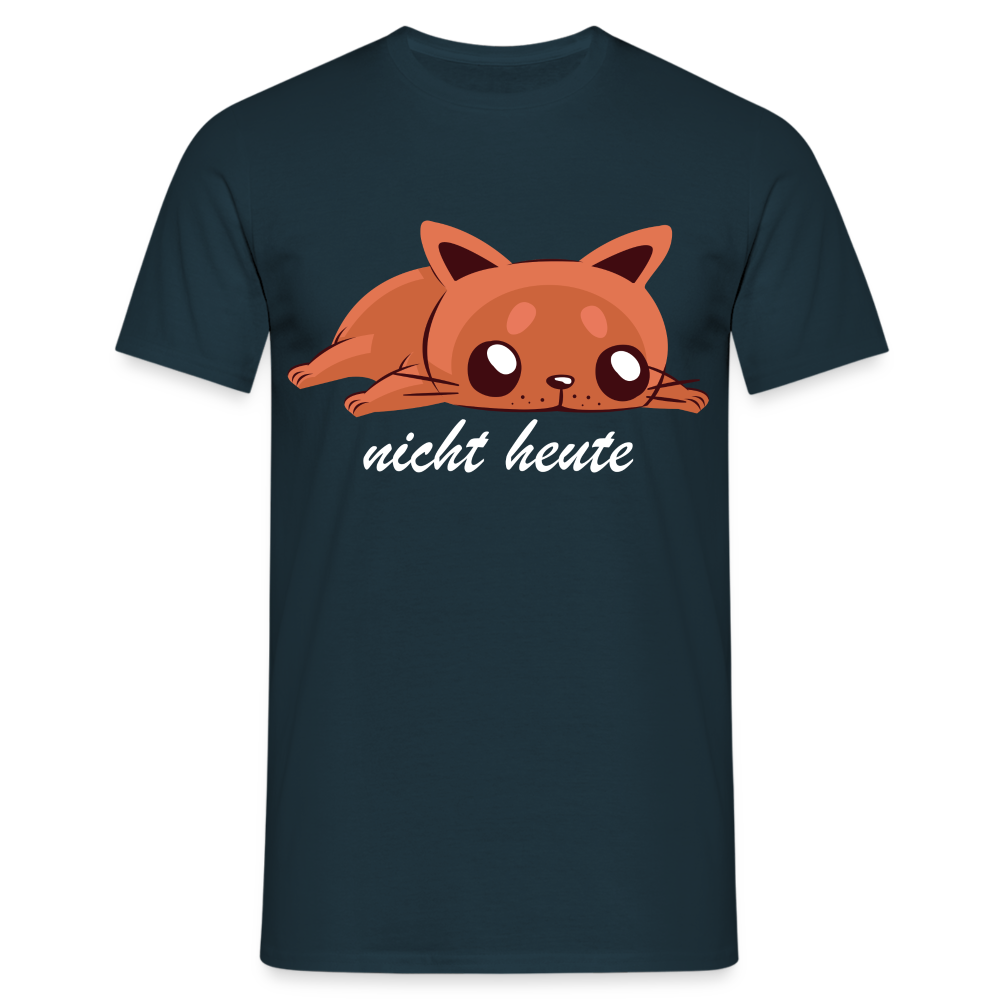 Faule Katze Shirt Nicht Heute Lustiges Fun T-Shirt - Navy