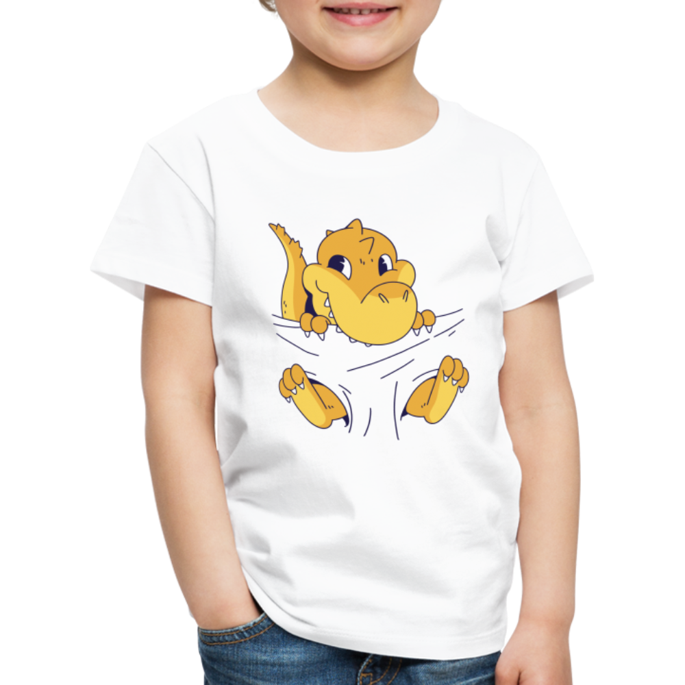 Dino Shirt Süßer Dinosaurier Kinder Premium T-Shirt - Weiß