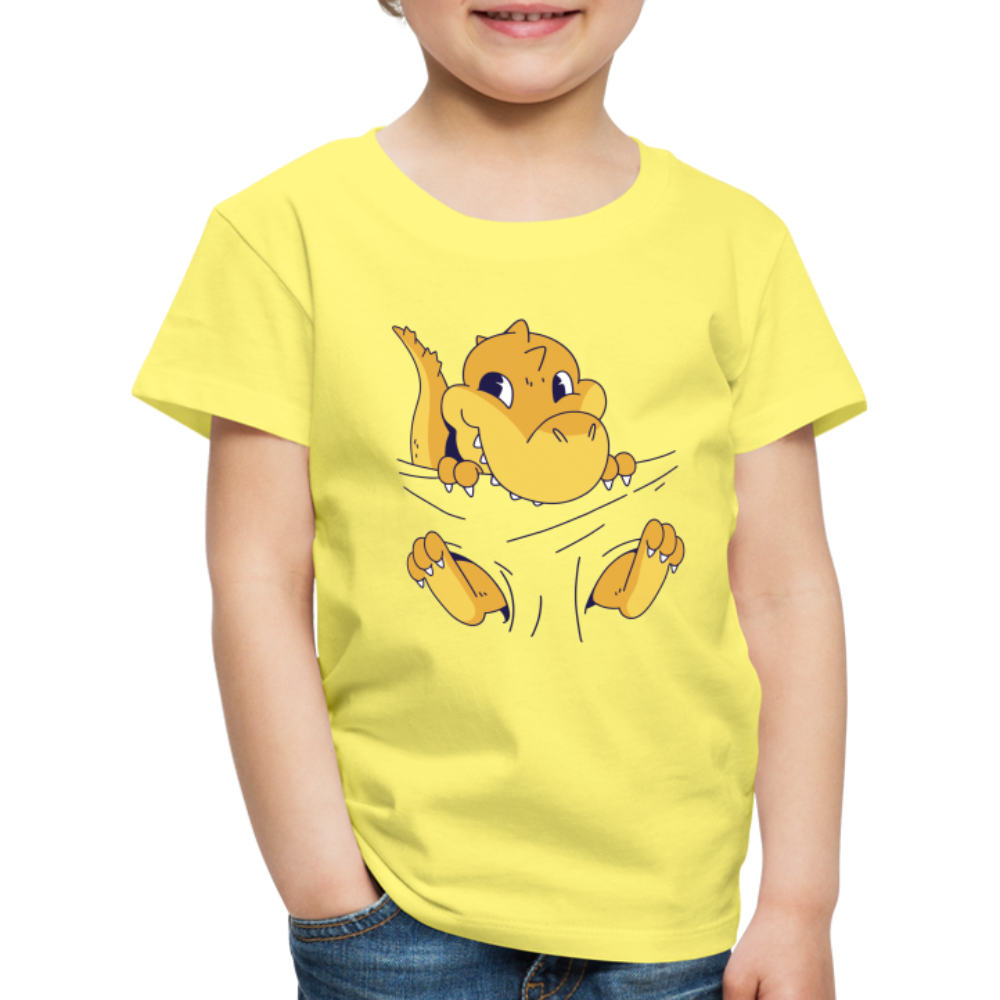 Dino Shirt Süßer Dinosaurier Kinder Premium T-Shirt - Gelb