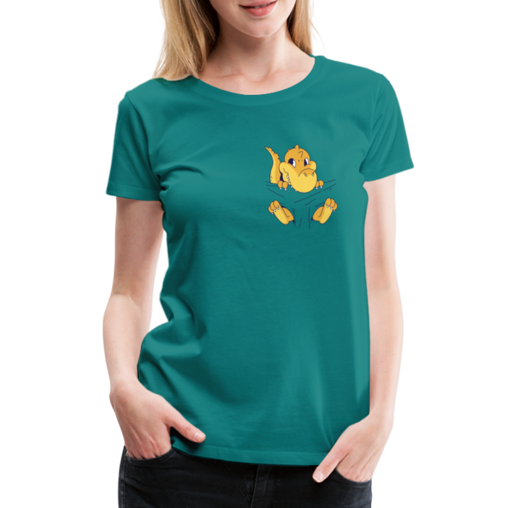 Dino Shirt Süßer Dinosaurier Frauen Premium T-Shirt - Divablau