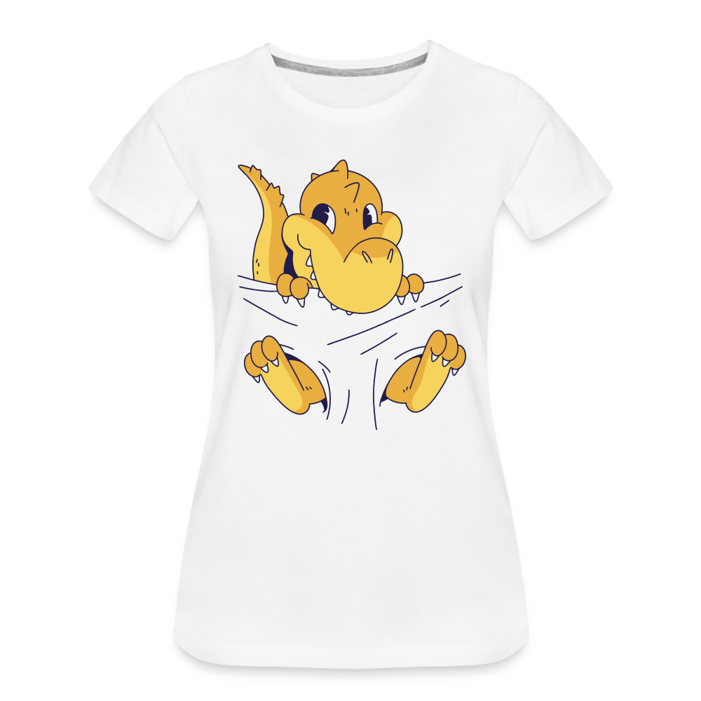 Dino Shirt Süßer Dinosaurier Frauen Premium T-Shirt - Weiß