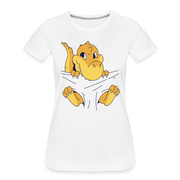 Dino Shirt Süßer Dinosaurier Frauen Premium T-Shirt - Weiß