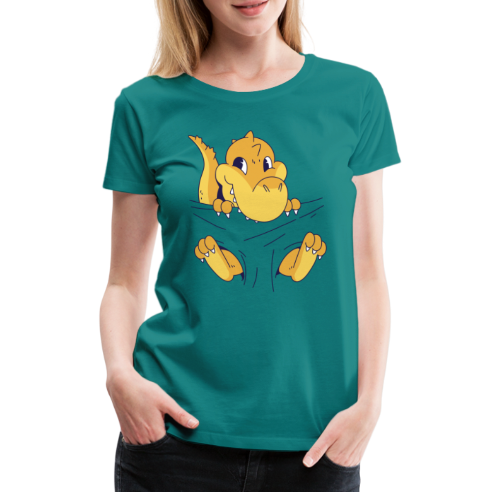 Dino Shirt Süßer Dinosaurier Frauen Premium T-Shirt - Divablau