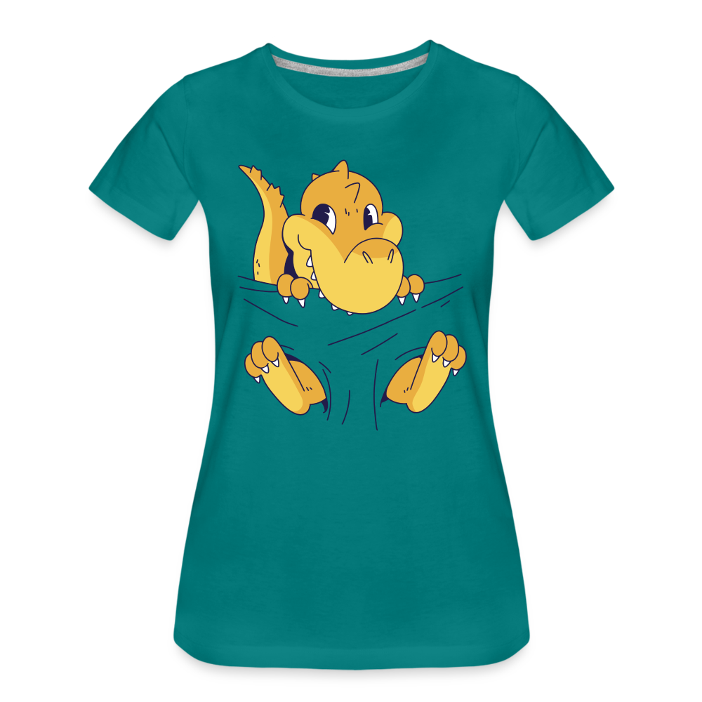 Dino Shirt Süßer Dinosaurier Frauen Premium T-Shirt - Divablau