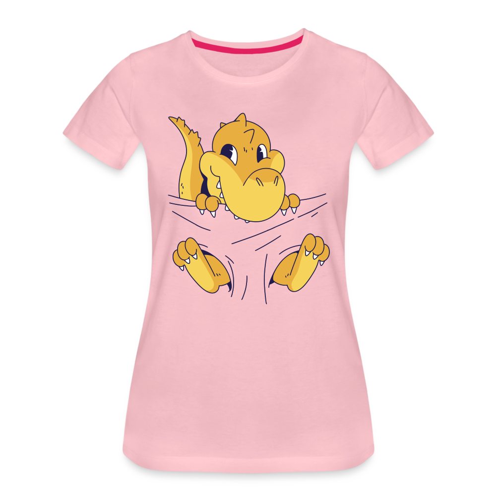 Dino Shirt Süßer Dinosaurier Frauen Premium T-Shirt - Hellrosa