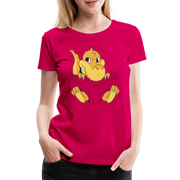 Dino Shirt Süßer Dinosaurier Frauen Premium T-Shirt - dunkles Pink
