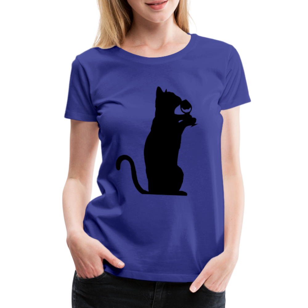Katze und Wein Shirt Katze Wein Liebhaberin Frauen Premium T-Shirt - Königsblau