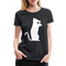 Katze und Wein Shirt Katze Wein Liebhaberin Frauen Premium T-Shirt - Schwarz