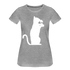 Katze und Wein Shirt Katze Wein Liebhaberin Frauen Premium T-Shirt - Grau meliert
