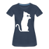 Katze und Wein Shirt Katze Wein Liebhaberin Frauen Premium T-Shirt - Navy