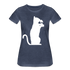 Katze und Wein Shirt Katze Wein Liebhaberin Frauen Premium T-Shirt - Blau meliert
