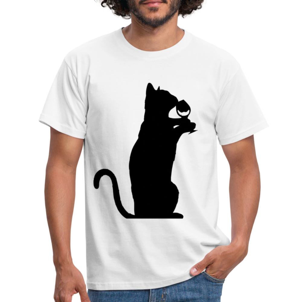 Katze und Wein Shirt Katze Wein Liebhaber T-Shirt - Weiß