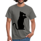 Katze und Wein Shirt Katze Wein Liebhaber T-Shirt - Graphit