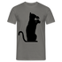 Katze und Wein Shirt Katze Wein Liebhaber T-Shirt - Graphit