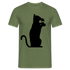 Katze und Wein Shirt Katze Wein Liebhaber T-Shirt - Militärgrün