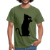 Katze und Wein Shirt Katze Wein Liebhaber T-Shirt - Militärgrün