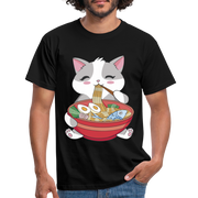 Anime Shirt Anime Katze und Ramen Lustiges Kawaii T-Shirt - Schwarz