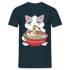 Anime Shirt Anime Katze und Ramen Lustiges Kawaii T-Shirt - Navy
