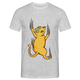 Katzen Shirt Katze krallt am Shirt Lustiges T-Shirt - Grau meliert