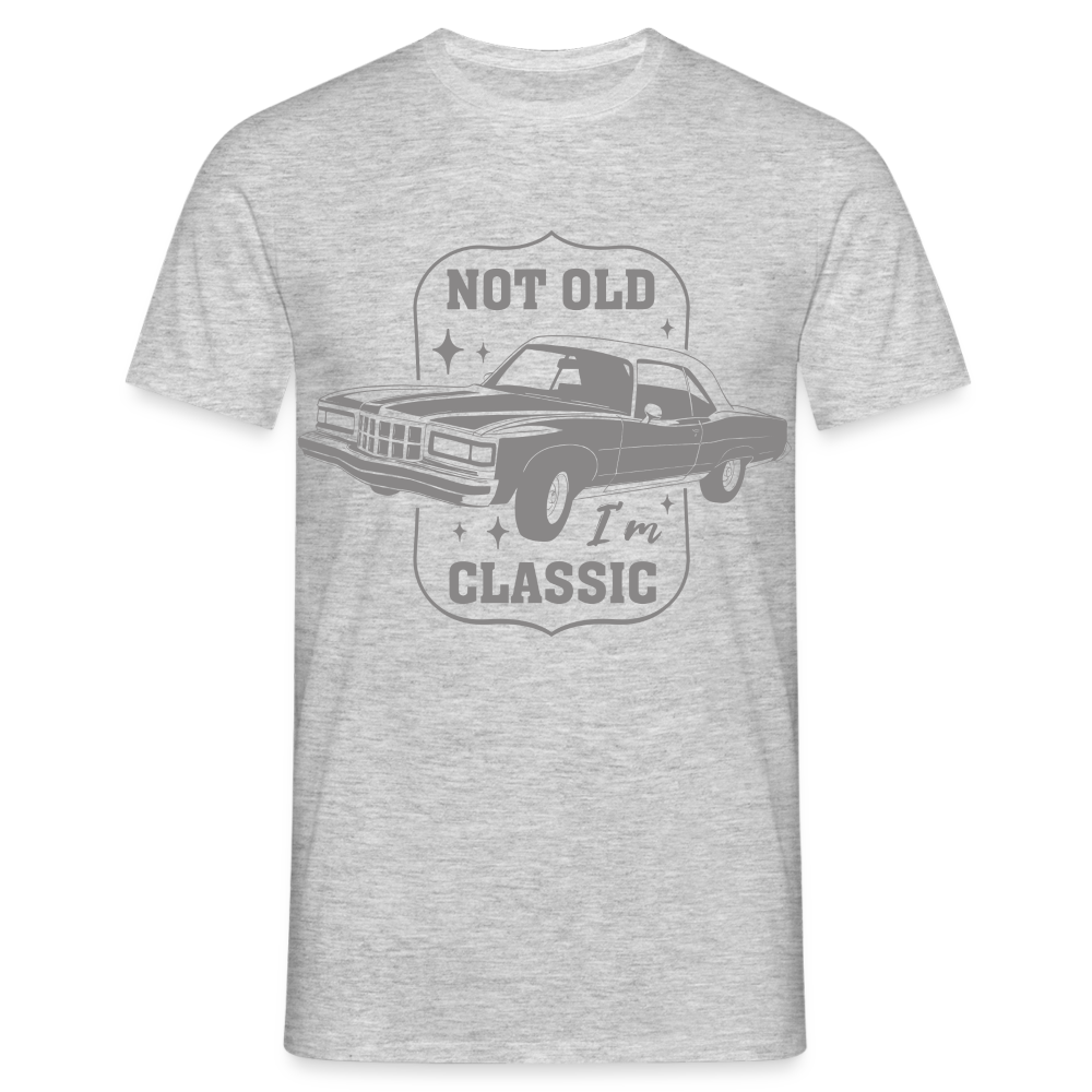 Geburtstags Shirt Retro Auto Not Old I'm Classic Geschenk T-Shirt - Grau meliert
