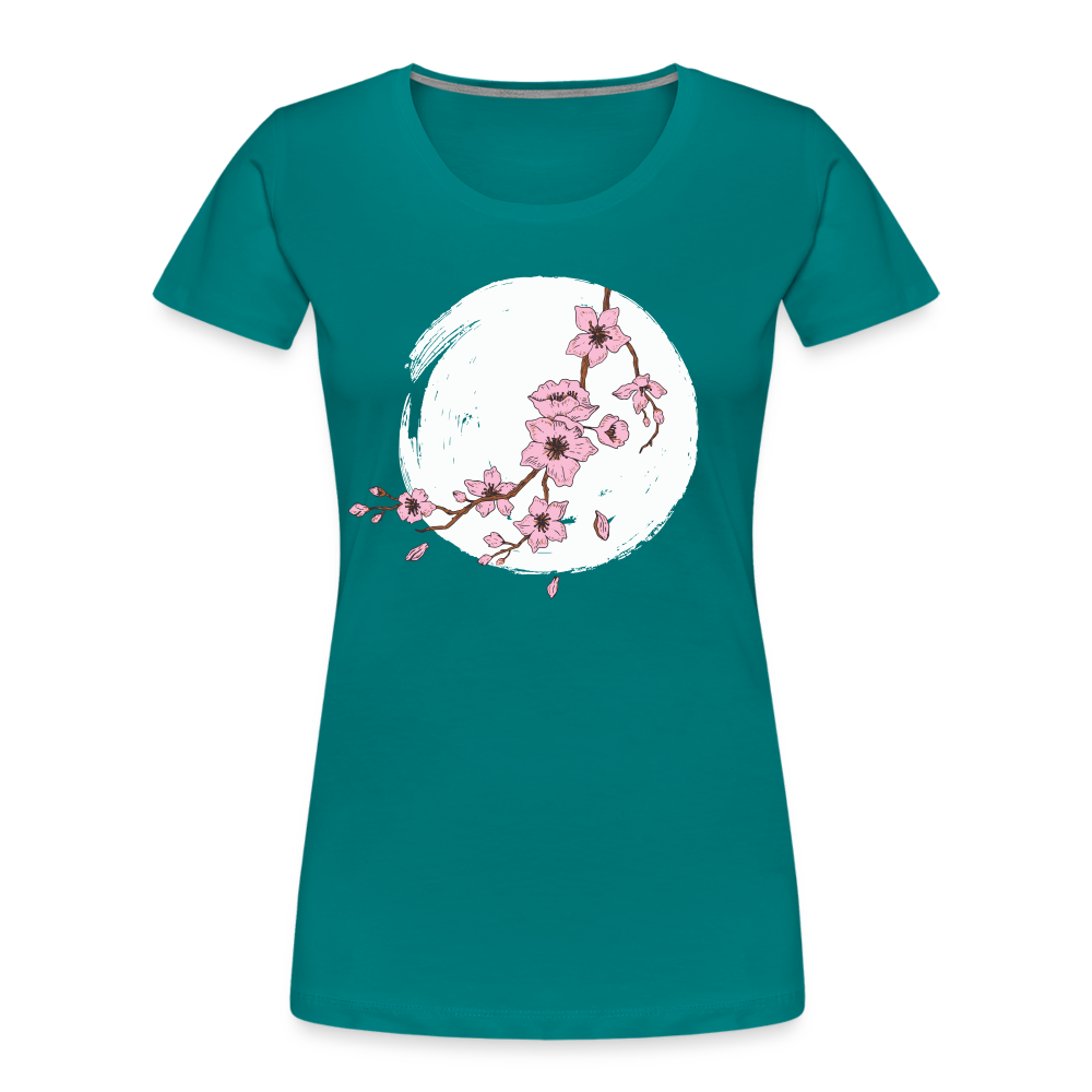 Kunstvolle Blüten Shirt Frauen Premium T-Shirt - Divablau