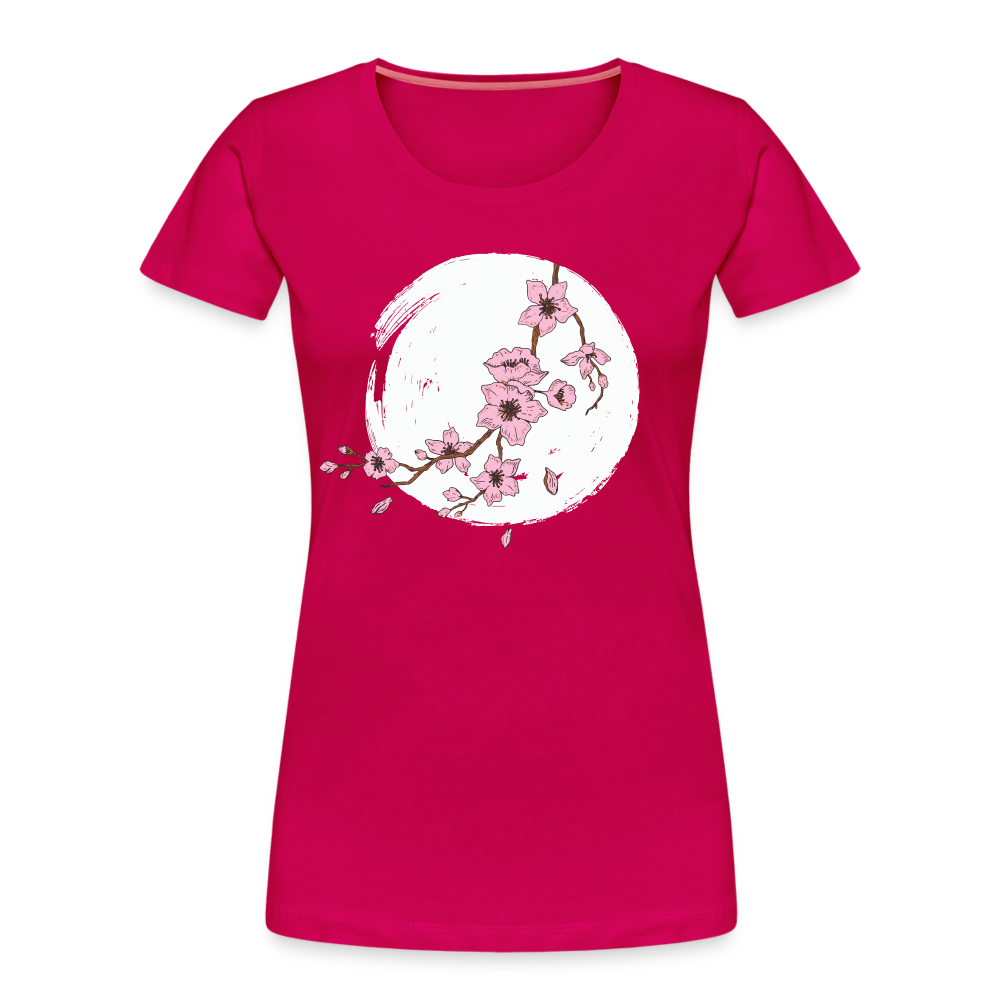 Kunstvolle Blüten Shirt Frauen Premium T-Shirt - dunkles Pink