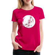 Kunstvolle Blüten Shirt Frauen Premium T-Shirt - dunkles Pink
