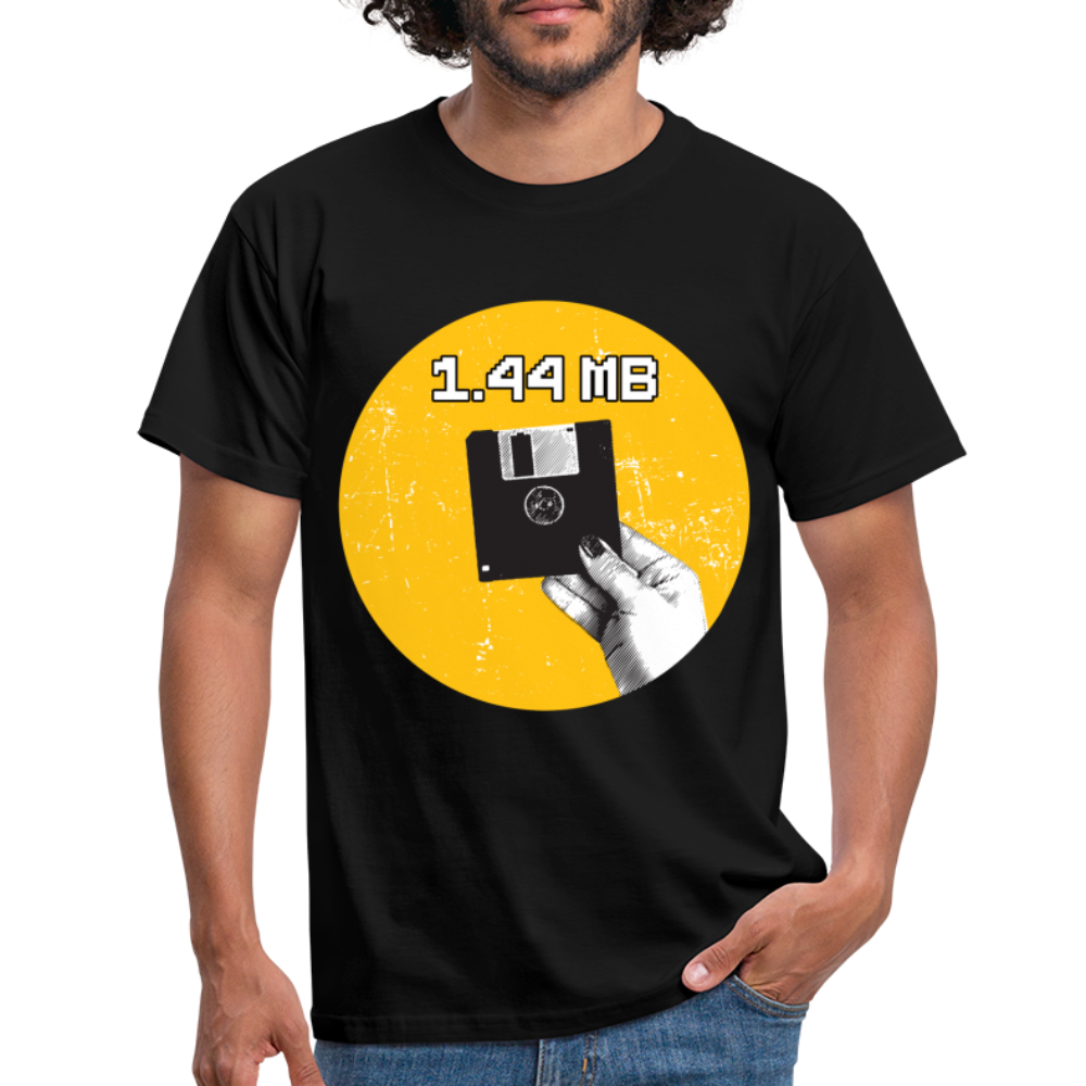 Retro Computer Diskette 1.44 MB Shirt Computer Nerd Lustiges T-Shirt - Schwarz