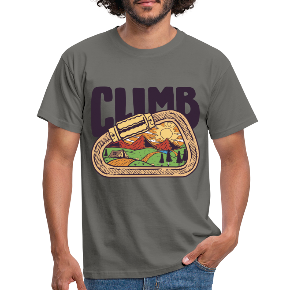 Berge Klettern Karabiner Wandern Lustiges Geschenk T-Shirt - Graphit