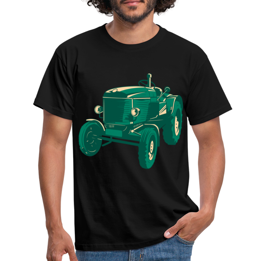Bauer Landwirt Retro Traktor Shirt Traktor Liebhaber Geschenk T-Shirt - Schwarz