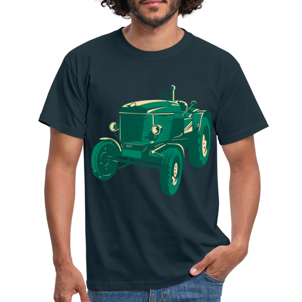 Bauer Landwirt Retro Traktor Shirt Traktor Liebhaber Geschenk T-Shirt - Navy