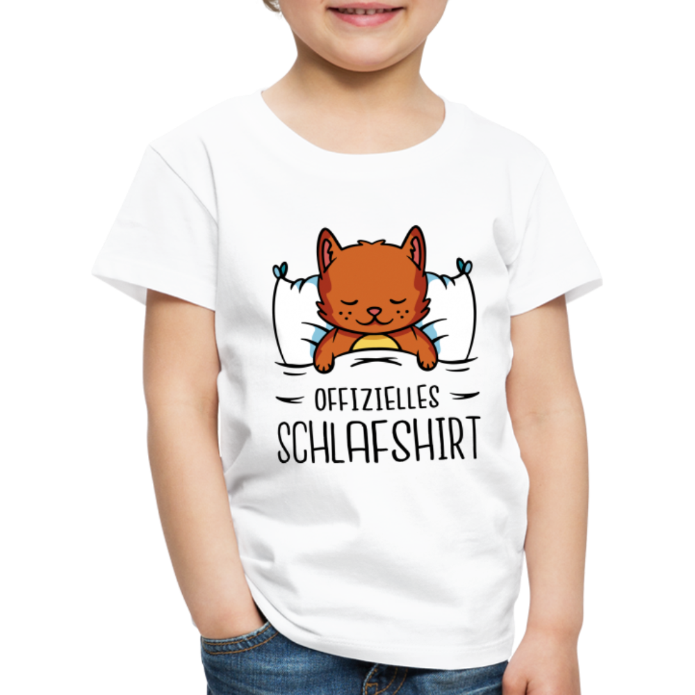 Katze Offizielles Schlafshirt Kinder Premium T-Shirt - Weiß