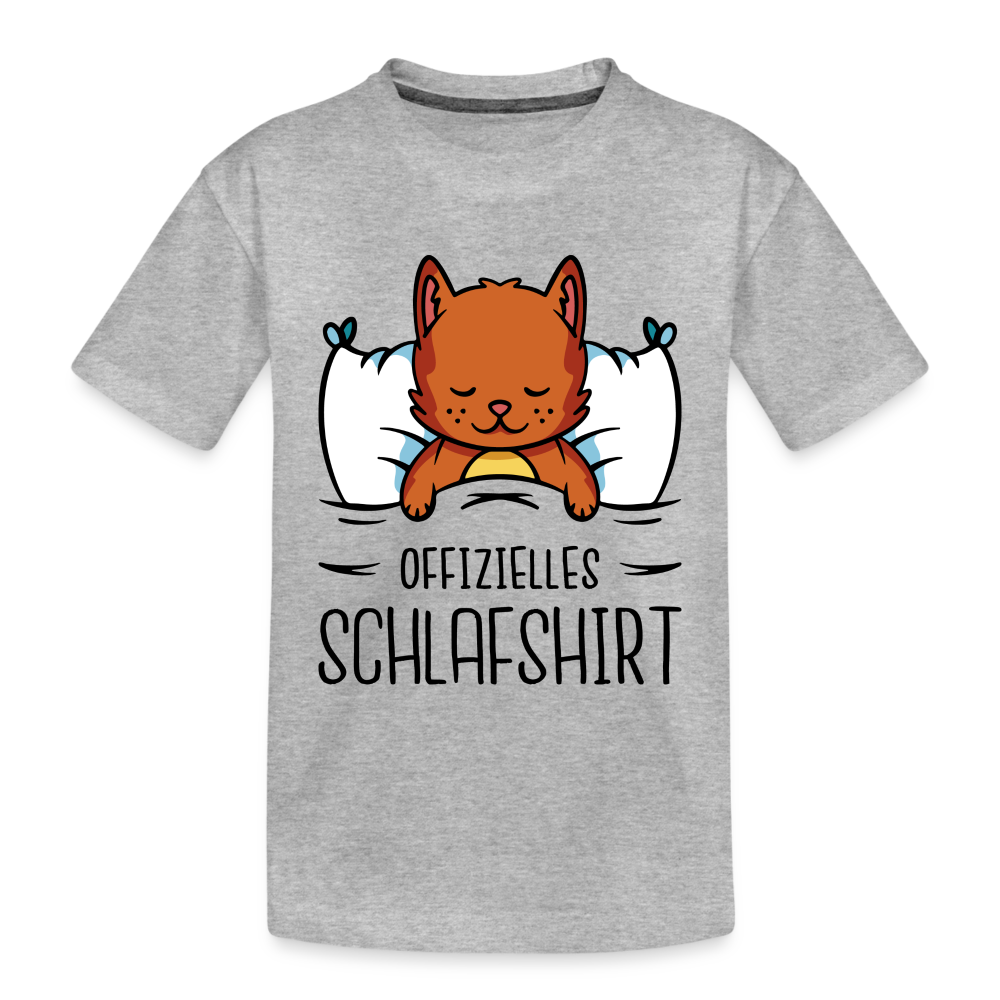 Katze Offizielles Schlafshirt Kinder Premium T-Shirt - Grau meliert