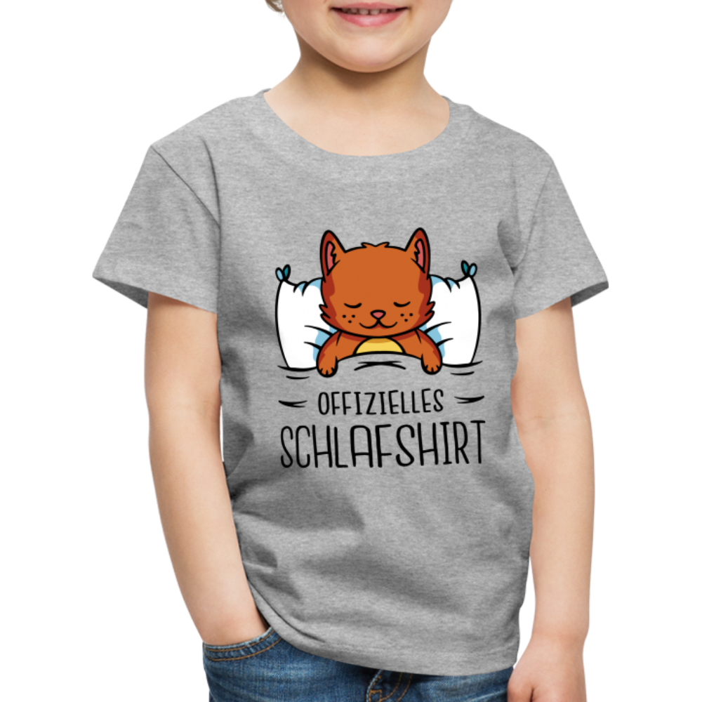 Katze Offizielles Schlafshirt Kinder Premium T-Shirt - Grau meliert