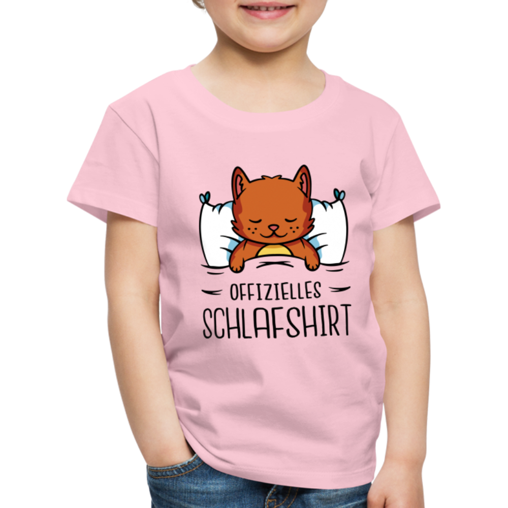 Katze Offizielles Schlafshirt Kinder Premium T-Shirt - Hellrosa