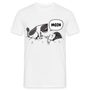 Lustige Katze Moin T-Shirt - Weiß