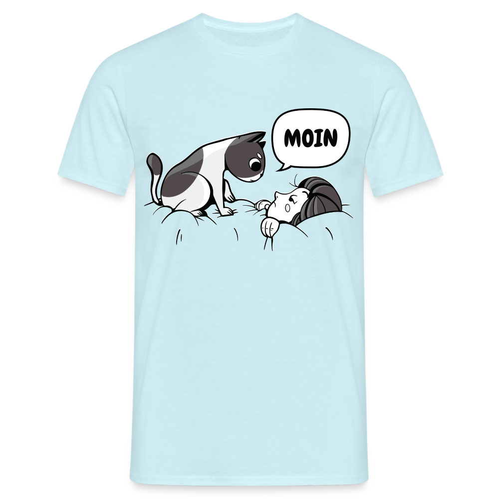 Lustige Katze Moin T-Shirt - Sky