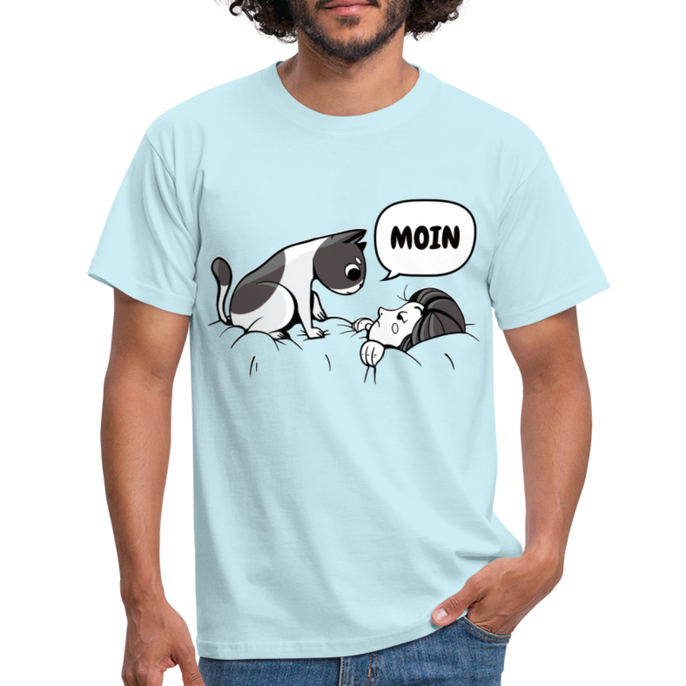 Lustige Katze Moin T-Shirt - Sky