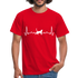 Katzen Liebhaber Shirt Katze EKG Herzschlag T-Shirt - Rot