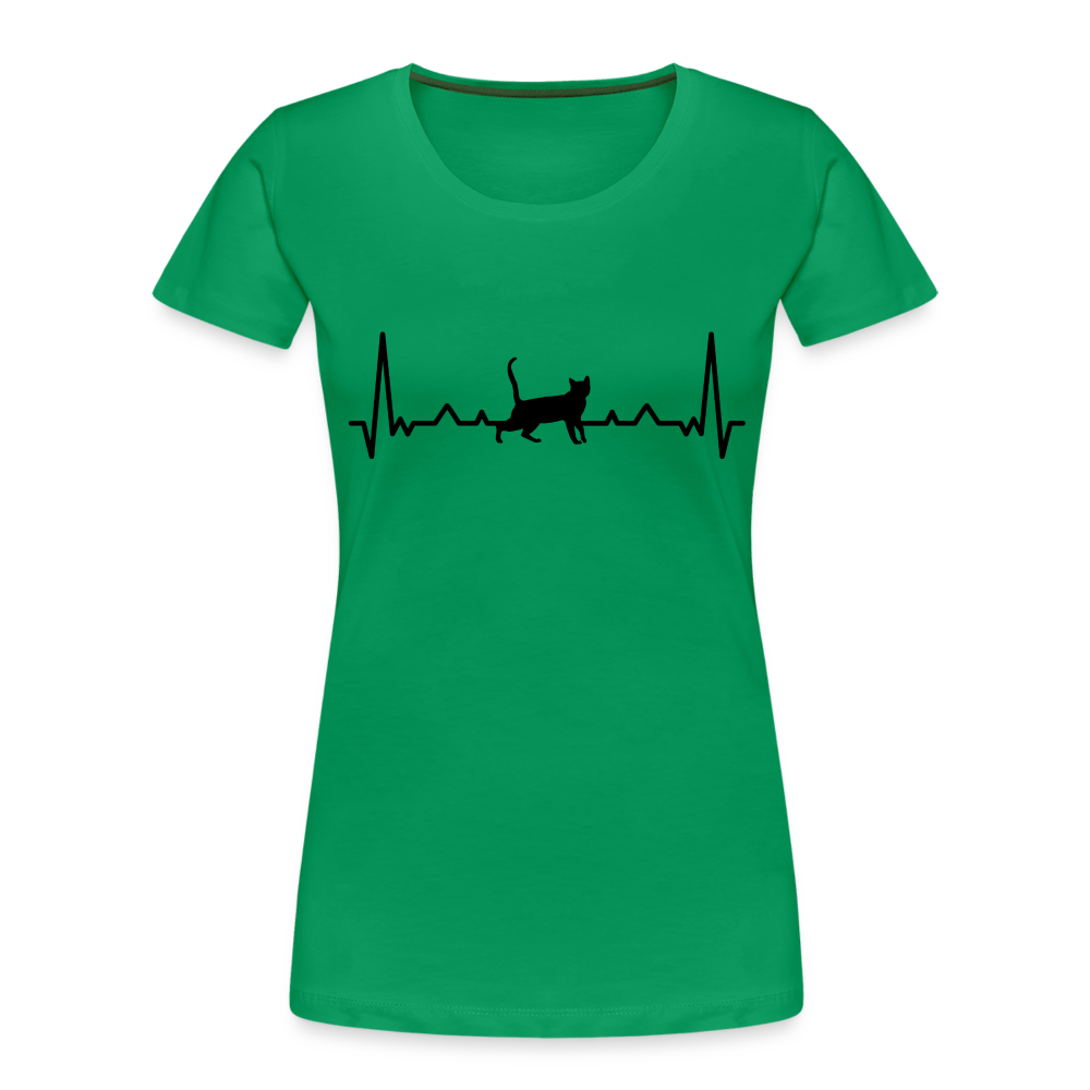 Katzen Liebhaber Shirt Katze EKG Herzschlag Frauen Premium T-Shirt - Kelly Green