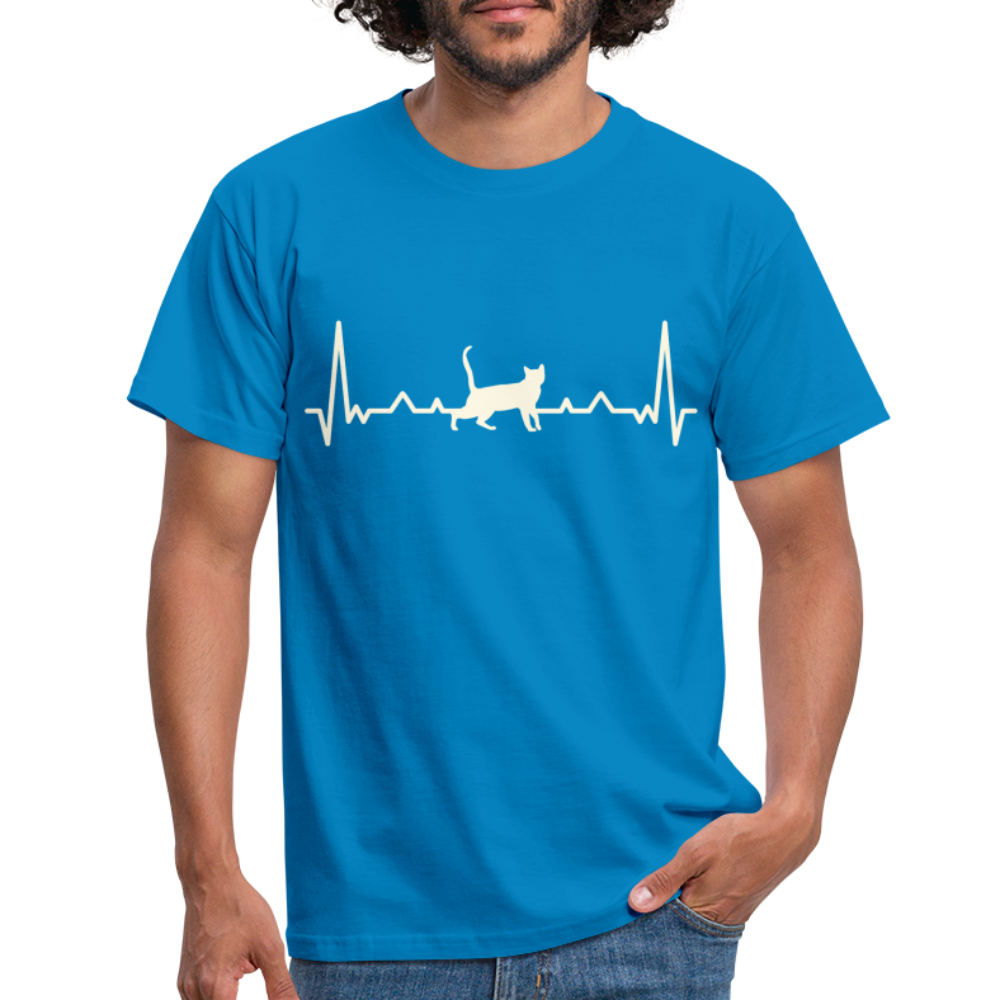 Katzen Liebhaber Shirt Katze EKG Herzschlag T-Shirt - Royalblau