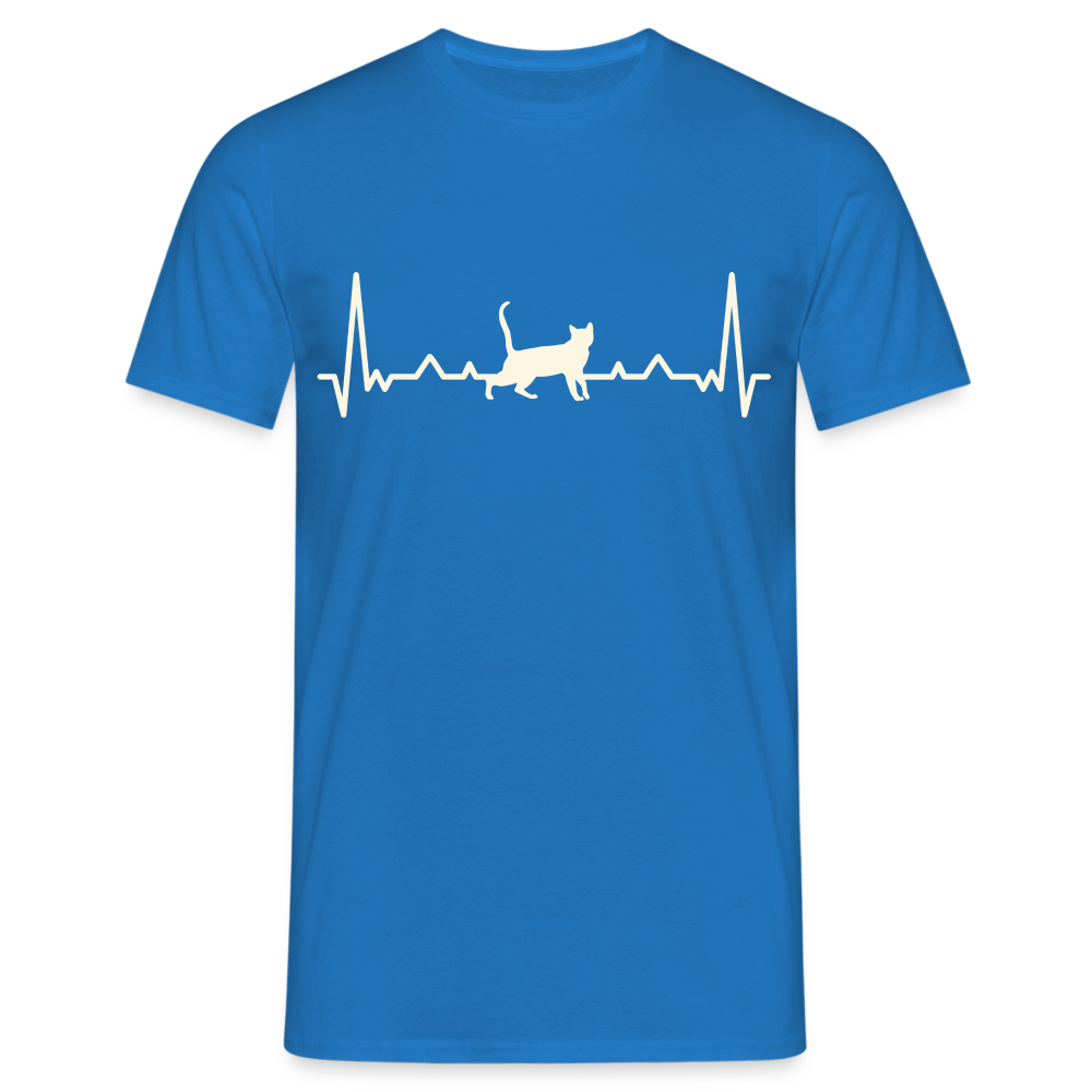 Katzen Liebhaber Shirt Katze EKG Herzschlag T-Shirt - Royalblau