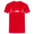 Katzen Liebhaber Shirt Katze EKG Herzschlag T-Shirt - Rot