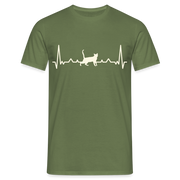 Katzen Liebhaber Shirt Katze EKG Herzschlag T-Shirt - Militärgrün
