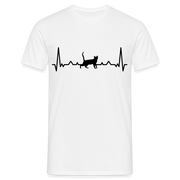Katzen Liebhaber Shirt Katze EKG Herzschlag T-Shirt - Weiß