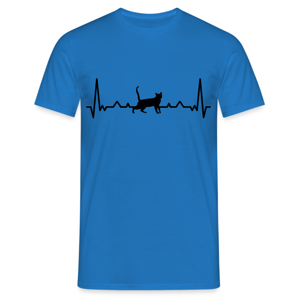 Katzen Liebhaber Shirt Katze EKG Herzschlag T-Shirt - Royalblau