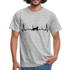 Katzen Liebhaber Shirt Katze EKG Herzschlag T-Shirt - Grau meliert