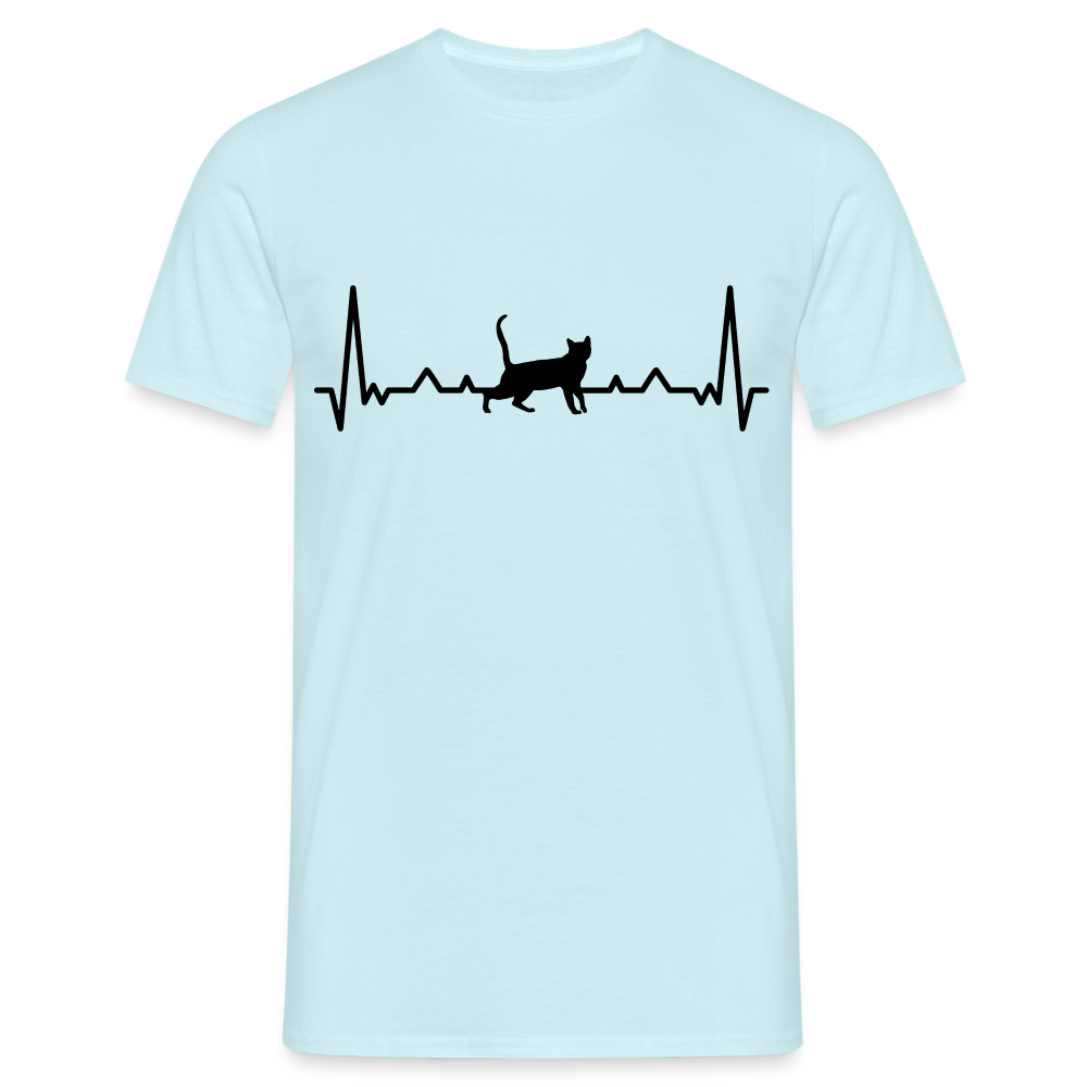 Katzen Liebhaber Shirt Katze EKG Herzschlag T-Shirt - Sky