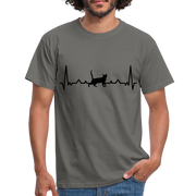 Katzen Liebhaber Shirt Katze EKG Herzschlag T-Shirt - Graphit